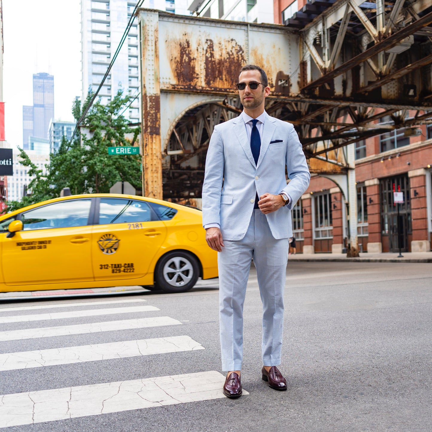 Sax Blue Seersucker Suit