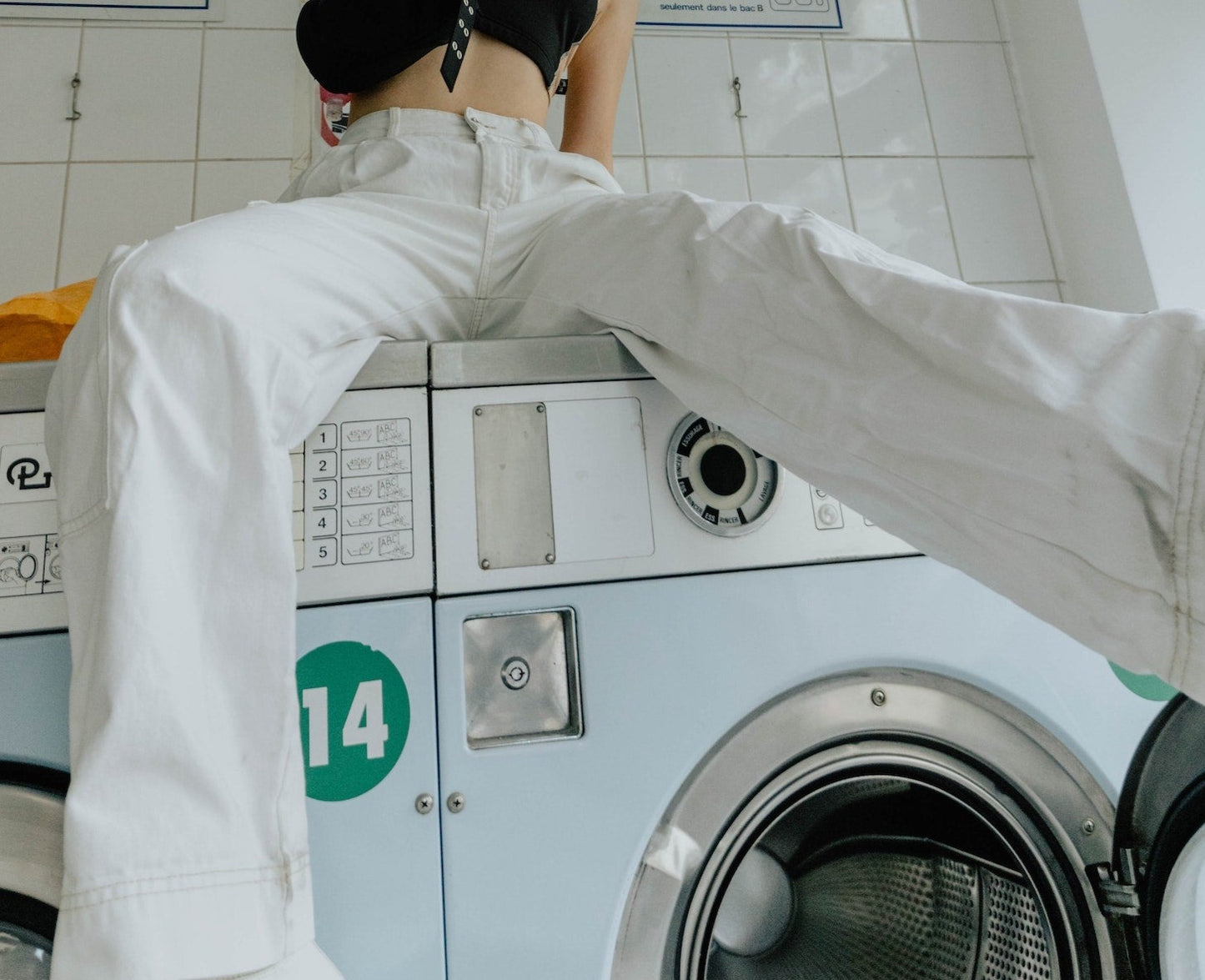 Wide denim work painter Pants