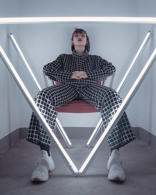 Window pen check nylon polyester stand collar Setup