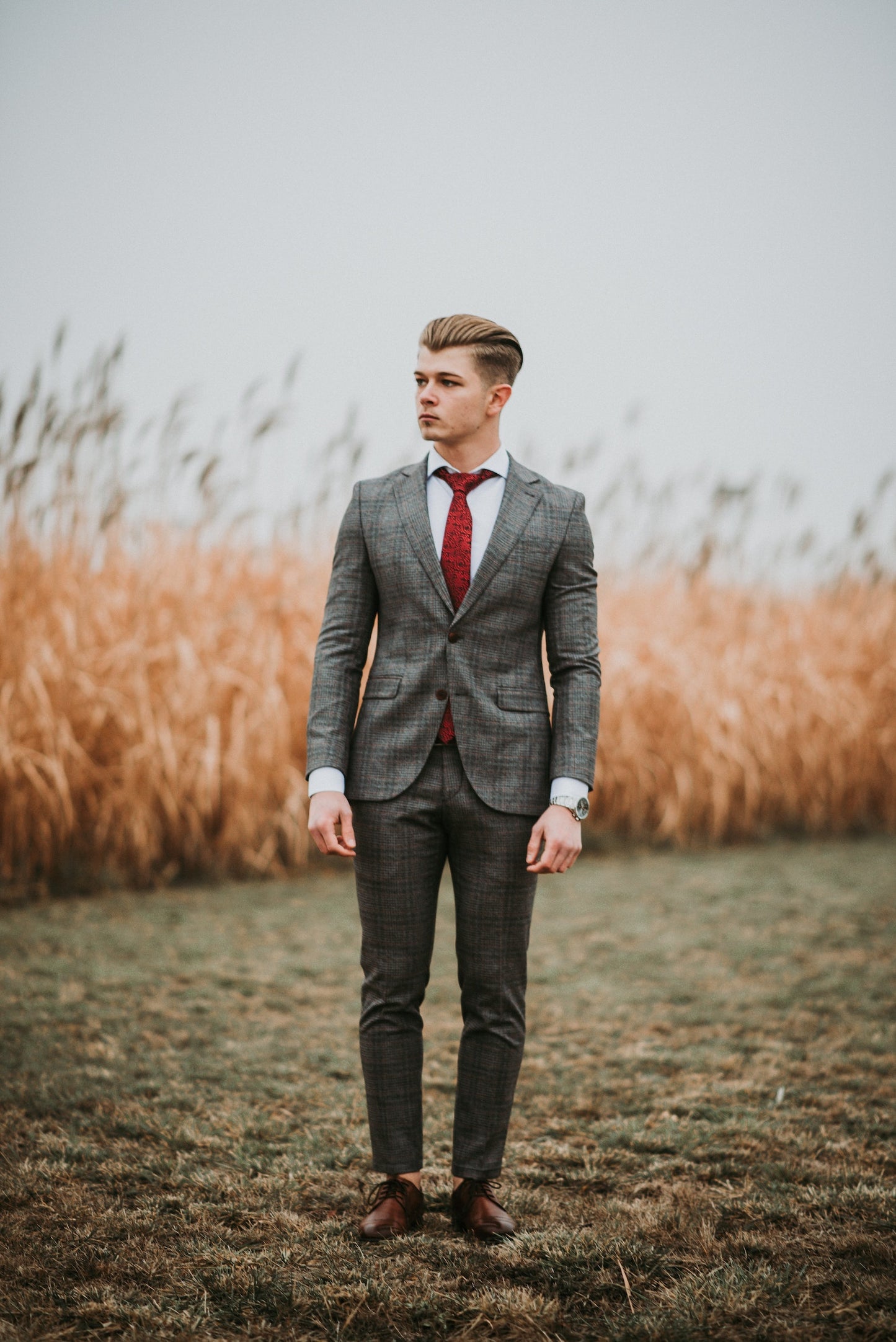 Gray check Suit