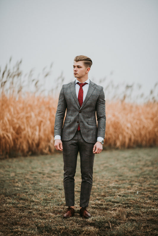 Gray check Suit