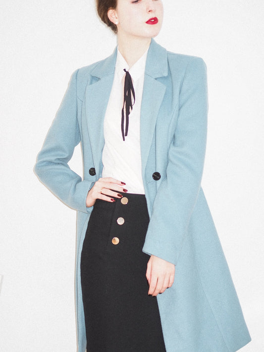 Sax blue Chesterfield coat