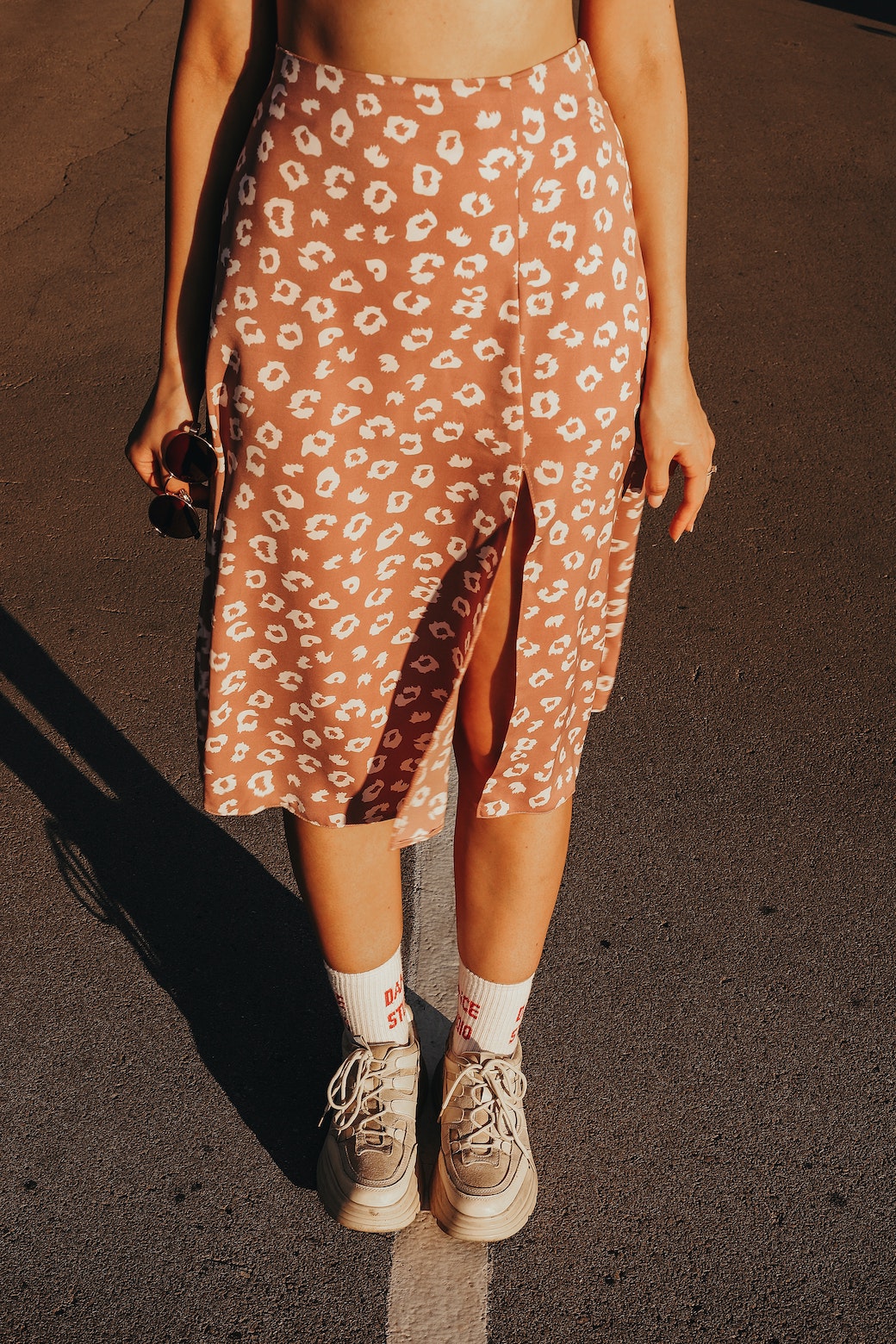 Flower textile satin medium Skirt