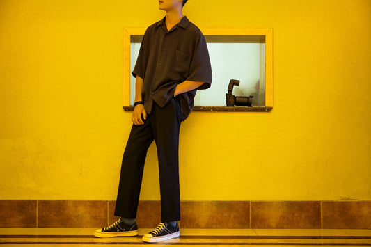 Dark Gray Open Collar shirt