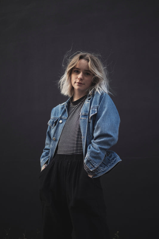 Wash blue denim jacket