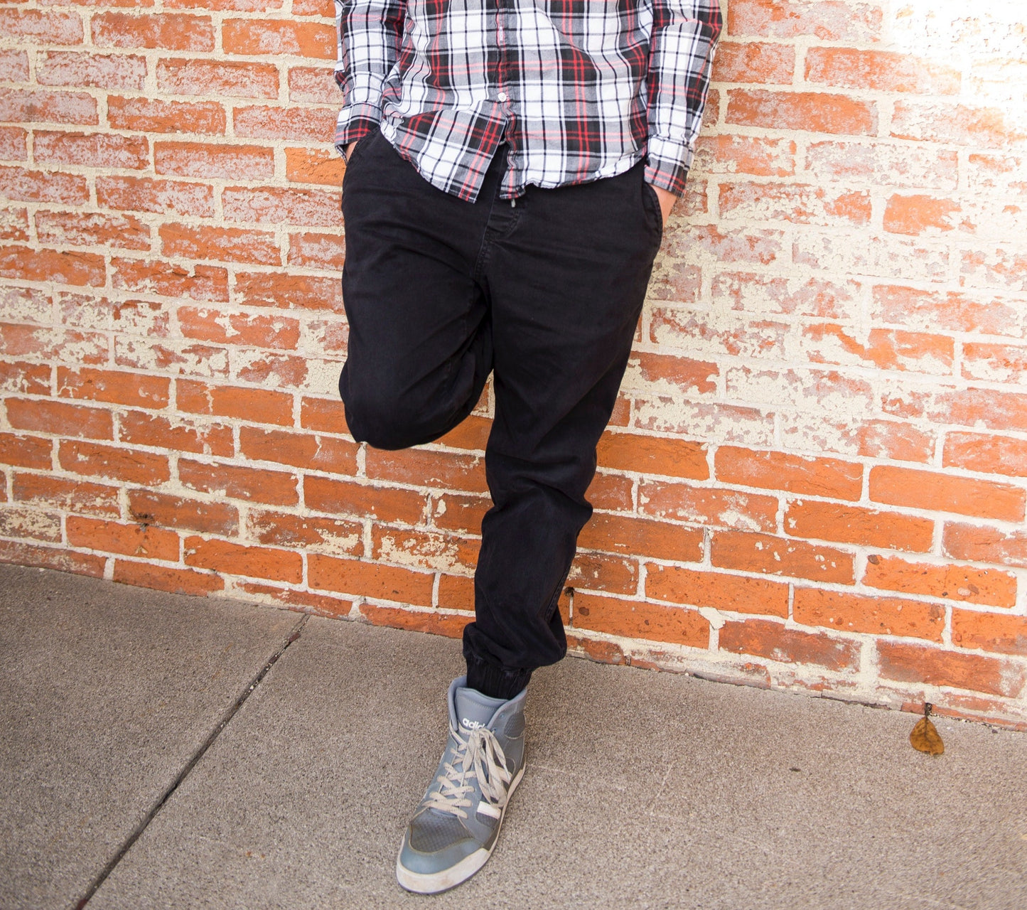 Black wash denim pants