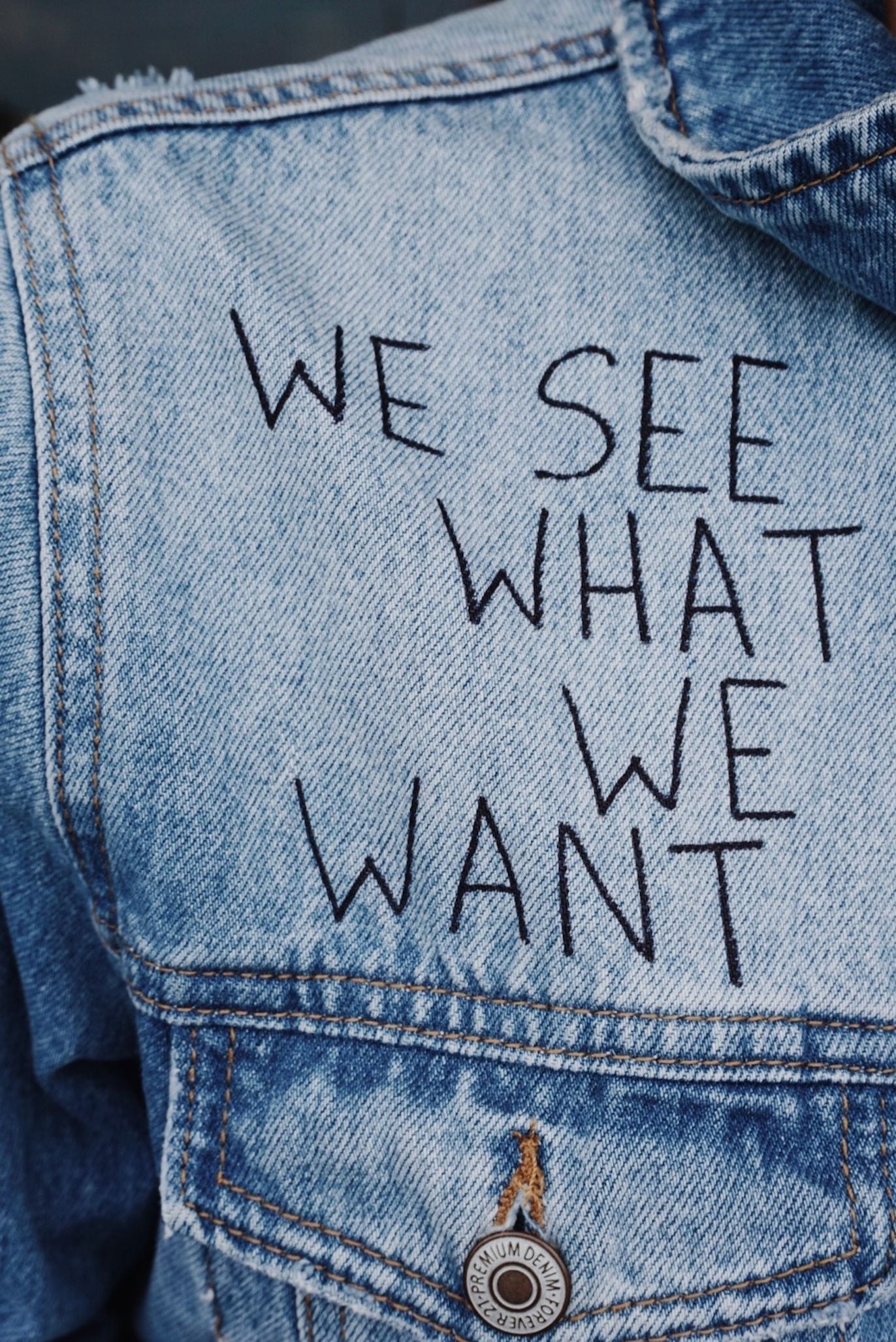 WE SEE WHAT WE WANT Denim Blouson