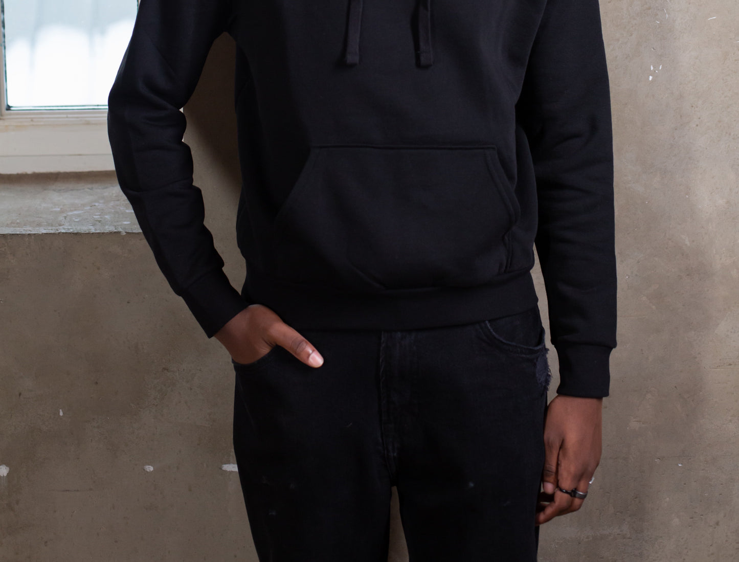 Black wash denim pants